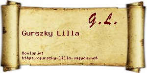 Gurszky Lilla névjegykártya